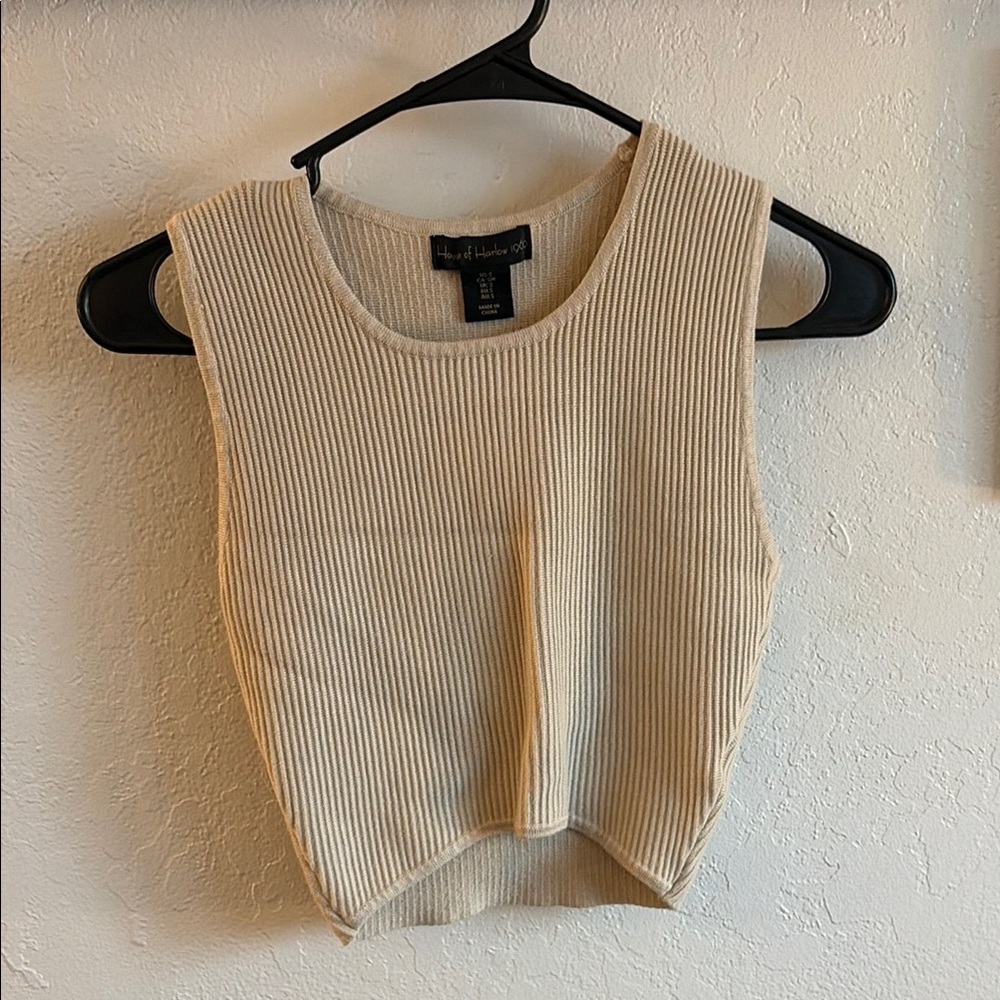 Ribbed Cream Tank Top